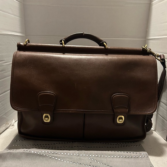 Vintage Coach Brown Leather Men's Briefcase - Picture 1 of 16